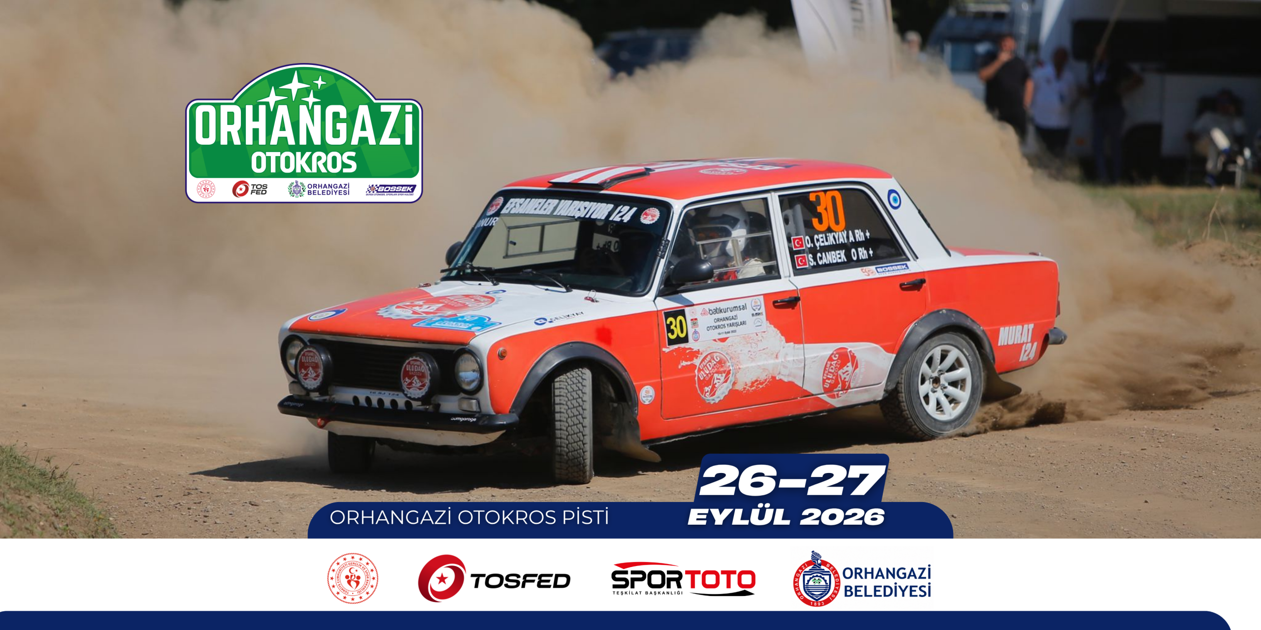 Yazma ORHANGAZİ’DE OTOKROS HEYECANI Bursa Otomobil Sporları Spor Kulübü (BOSSEK) tarafından düzenlenen Orhangazi Otokros Yarışları, 26–27 Eylül 2026 tarihlerinde Orhangazi Otokros Pisti’nde gerçekleştirilecek. Toprak zeminde iki gün sürecek mücadelelerde sporcular, en iyi dereceye ulaşmak için yarışacak. Tüm otomobil sporları tutkunları bu heyecana davetlidir.